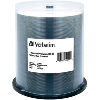 VERBATIM 95254 CD-R 80Min 700MB 52x White Thermal Hub 100 Pack  