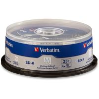 VERBATIM CORPORATION 98909 25PK BDR 4X 25GB M DISC WITH 