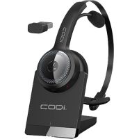 CODi A04616 Claro Wireless Headset w/ Integrated AI-Powered ENC Microphone, Black