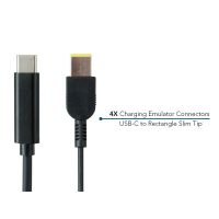 JAR SYSTEMS A4-UCLN-11E LENOVO EMULATOR CHARGING CABLES - 4-PACK OF USB-C TO RECTANGLE SLIM TIP EMULATOR