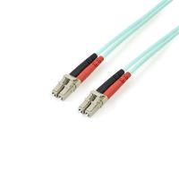 StarTech A50FBLCLC3 3m (10ft) LC/UPC to LC/UPC OM3 Multimode Fiber Optic Cable, Full Duplex 50/125, 100G, LSZH Jumper Cord