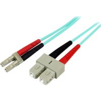 StarTech 2m (6ft) LC/UPC to SC/UPC OM3 Multimode Fiber Optic Cable, Full Duplex 50/125µm Zipcord Fiber Cable, 100G, Low Insertion Loss, LSZH Fiber Jumper Cord - A50FBLCSC2