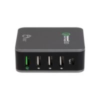 SIIG 5-Port Smart USB Charger plus Organizer Bundle with QC3.0 & Type-C power adapter - 4 x USB, 24 pin USB-C - 45 Watt - AC-PW1714-S1