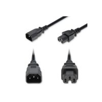 ADD-ON ADD-C142C15C14G4FBK 4FT C14 MALE TO C15 FEMALE STANDARD COMMERCIAL TEMP 14 AWG 250V AT 15A PVC SJT