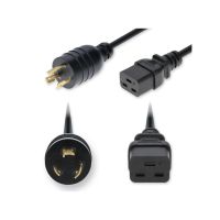 ADD-ON ADD-L520T2C19I12G10FBK 10FT NEMA L5-20P MALE TO C19 FEMALE INDUSTRIAL GRADE 12 AWG 125V AT 20A PVC SJT