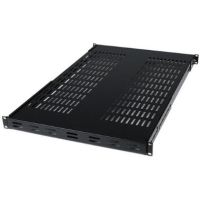 StarTech 1 RU Adjustable-Mounting-Depth Vented Rackmount Shelf (Black) - ADJSHELF