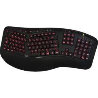 Adesso Tru-Form 150 3-Color Illuminated Ergonomic Keyboard (Black) - AKB-150EB