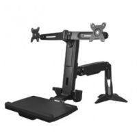 StarTech ARMSTSCP2 Sit Stand Dual Monitor Arm Desk Mount Adjustable Standing Workstation for up to 24"