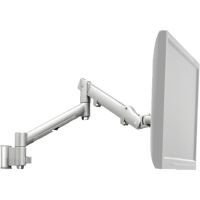 ATDEC AWMS-DW6-S IS A SINGLE SPRING-ASSISTED MONITOR ARM ATTACHED TO A SMALL WALL CHANNE