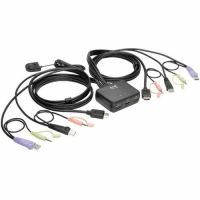 EATON TRIPP LITE SERIES B032-HUA2 2-PORT USB/HD CABLE KVM SWITCH WITH AUDIO/VIDEO, CABLES
