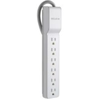 Belkin BE106001-06R 6-Outlet Surge Protector (White) - BE106001-06R
