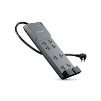 Belkin BE108200-063PK 8-Outlet 3550J Right Angle Plug Surge Protector w 6ft Cord - Tel Prot - Gray (3-pack)