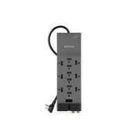 Belkin BE112234-103PK 12-Outlet 4120J Right Angle Surge Protector w 8ft Cord - Tel + Coax Prot - Gray (3-pack)