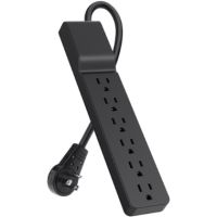 Belkin 6-Outlet Surge Protector with 6 ft cord - BSE600-06BLK-WM