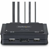 StarTech 2-Port Hybrid USB-C DisplayPort Cable KVM Switch, 4K 60Hz, Integrated Host Cables, Bus Powered - C2-D46-UAC-CBL-KVM