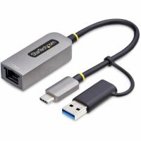 StarTech C21GA-USB-ETHERNET USB-C to Ethernet Adapter with USB-A Dongle, USB 3.0 Gigabit Network Adapter, USB GbE Adapter, Status LEDs