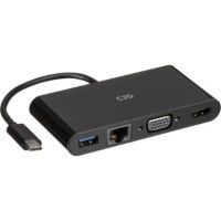C2G USB Type-C to HDMI, VGA, USB Type-A, and RJ45 Multiport Adapter (Black) - C2G29828
