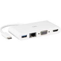 C2G USB Type-C to HDMI, VGA, USB Type-A, and RJ45 Multiport Adapter (White) - C2G29829