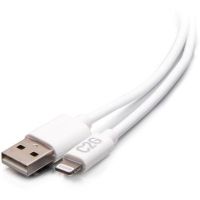 C2G USB-A Male to Lightning Male Sync and Charging Cable (10', White) - C2G29907