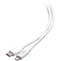C2G USB-C Male to Lightning Male Sync and Charging Cable (6', White) - C2G54559