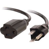 C2G Outlet Saver Power Extension Cord (18 AWG, Black, 6') - 3115