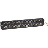 BLACK BOX C6AFP70S-48 CAT6A STAGGERED FEED-THROUGH PATCH PANEL - 2U, SHIELDED, 48-PORT