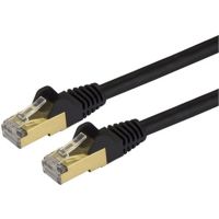 StarTech C6ASPAT12BK 12ft Black CAT6a Ethernet Cable - Snagless Shielded Ethernet Cable - CAT6a Network Patch Cable RJ45 - M/M