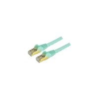 StarTech 20ft CAT6a Ethernet Cable - 10 Gigabit Category 6a Shielded Snagless 100W PoE Patch Cord - 10GbE Aqua UL - C6ASPAT20AQ