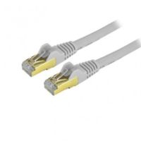 StarTech 25ft CAT6a Ethernet Cable - 10 Gigabit Category 6a Shielded Snagless 100W PoE Patch Cord - 10GbE Gray UL - C6ASPAT25GR