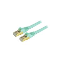 StarTech 8 ft CAT6a Ethernet Cable - 10GbE STP Snagless 100W PoE Aqua - C6ASPAT8AQ