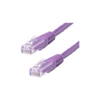 StarTech 15ft CAT6 Ethernet Cable - Purple CAT 6 Gigabit Wire 100W PoE 650MHz Molded Patch Cord - C6PATCH15PL