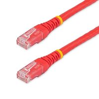 StarTech C6PATCH5RD 5ft Red CAT6 Ethernet Cable - Molded CAT6 Patch Cord - PoE++ Gigabit Network Cable - M/M