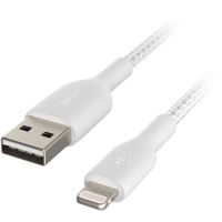 Belkin Boost Charge Braided Lightning to USB-A Cable (1m / 3.3ft, White) - CAA002BT1MWH