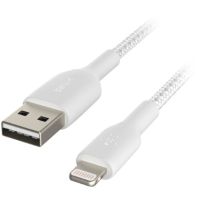Belkin Boost Charge Braided Lightning to USB-A Cable (2m / 6.6ft, White) - CAA002BT2MWH