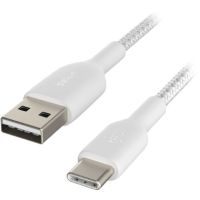 Belkin Braided USB-C to USB-A Cable (2m / 6.6ft, White) - CAB002BT2MWH