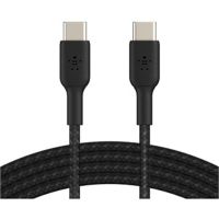 Belkin CAB004bt2MBK 60W USB-C to USB-C Cable - 480 Mbps - Nylon, Braided - M/M - 6.6ft/2m - Black