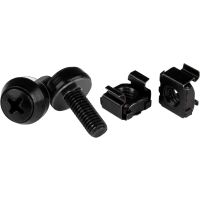 StarTech M6 x 12mm - Screws and Cage Nuts - 50 Pack, Black - CABSCREWM6B