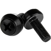 StarTech M6 x 12mm - Mounting Screws for Server Racks - 50 Pack, Black - CABSCREWSM6B