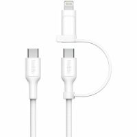 Belkin CAC003fq1.5MWH Braided PCR  2in1 USBC to LTG Cable, 60W 1.5M, White