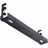 StarTech Under Desk Cable Management Tray, Length Adjustable, Clamp-On Installation, No Drilling Required, Black - CALB-DESK-CABLE-TRAY