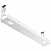 StarTech Under Desk Cable Management Tray, Length Adjustable, Clamp-On Installation, No Drilling Required, White - CALW-DESK-CABLE-TRAY