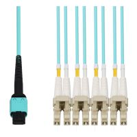 ADD-ON CB-M12-4LC-MMF3M-AO 3M MPO/UPC TO 4XLC DUPLEX (8XLC)/UPC AQUA OM4 LSZH 8-STRAND MMF FIBER FANOUT CAB