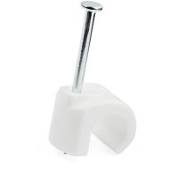StarTech 100 Large Cable Clips with Nail - Reusable Cord Mounting Clamps/Fasteners/Tacks - White