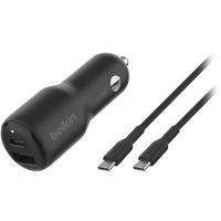 Belkin CCB005BT1MBK-B6 42W Dual Car Charger with USB-C to USB-C Cable