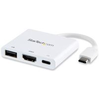 StarTech CDP2HDUACPW USB-C to 4K HDMI Multiport Adapter with PD and USB 3.0 Type A Port, White