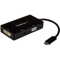 StarTech CDPVGDVHDBP USB C to VGA, HDMI or DVI Adapter - USB Type-C Multiport Video Adapter - USB-C Travel Adapter