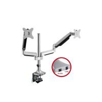 SIIG Gas Spring Mount 17" To 32" Dual Monitor With USB Port Stand CE-MT2X11-S1