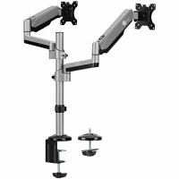 SIIG CE-MT3R11-S1 Dual Stacked Monitor Arm Desk Mount - 17" - 32" - Max Load 19.8lbs each - VESA 75/100mm mounting kit - for 2 LCD