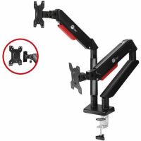 SIIG CE-MT3Y11-S1 Dual Monitor Gas Spring Arm Desk Mount mounting kit - for 2 monitors - 13" to 32", Max Load 22 lbs, VESA 75/100 mm