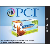 PCI CF320X-PCI BRAND ECO-FRIENDLY REMAN HP 643X CF320X XL BLACK TONER CARTRIDGE 21K YLD FOR